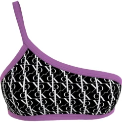 Calvin Klein One Shoulder Monogram Bikini Top