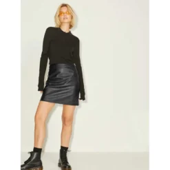 Jack & Jones Rowe Faux Leather Mini Skirt JJXX -Pepe Clothing Shop jack jones rowe faux leather mini skirt jjxx 4