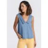 LOIS Jeans 133009-43123-2267 Sleeveless V Neck Blouse
