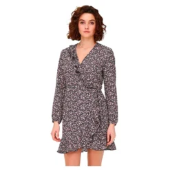 ONLY Carly Wrap Long Sleeve Short Dress