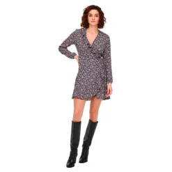 ONLY Carly Wrap Long Sleeve Short Dress 17 ONLY Carly Wrap Long Sleeve Short Dress -Pepe Clothing Shop only carly wrap long sleeve short dress 7