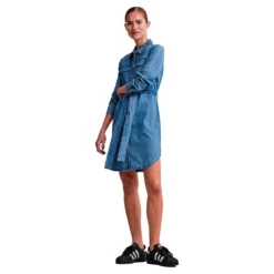 Pieces Osalina Midi Denim Mb Long Sleeve Dress -Pepe Clothing Shop pieces osalina midi denim mb long sleeve dress 4