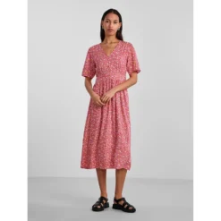 Pieces Tala Midi Short Sleeve Dress