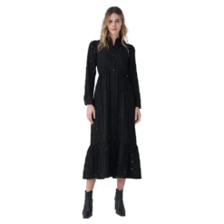125385-000 / Shirt Dress Long Sleeve Long Dress