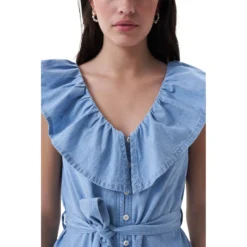 Fit & Flare Macroprint C/Shell Romper -Pepe Clothing Shop salsa jeans fit flare macroprint c shell romper 2