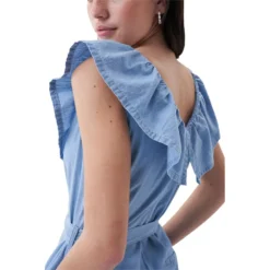 Fit & Flare Macroprint C/Shell Romper -Pepe Clothing Shop salsa jeans fit flare macroprint c shell romper 4