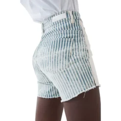 Glamour Raw With Stripes Denim Shorts -Pepe Clothing Shop salsa jeans glamour raw with stripes denim shorts 3