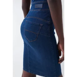 Push In Secret Denim Sleeveless Short Dress -Pepe Clothing Shop salsa jeans push in secret denim sleeveless short dress 3