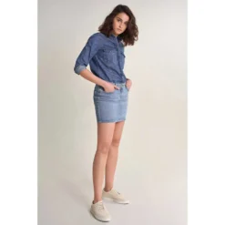 Push Up Shape Up Denim Mini Skirt -Pepe Clothing Shop salsa jeans push up shape up denim mini skirt 3