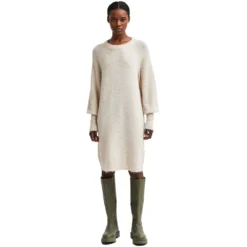 Selected Lulu Knit Long Sleeve O Neck Dress