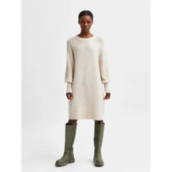 Selected Lulu Knit Long Sleeve O Neck Dress -Pepe Clothing Shop selected lulu knit long sleeve o neck dress 4