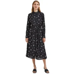 Selected Walda Aop Long Sleeve Midi Dress
