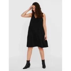 Vero Moda Curve Olivia Peplum Sleeveless Midi Dress -Pepe Clothing Shop vero moda curve olivia peplum sleeveless midi dress 4