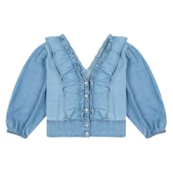 Wrangler Western Frill Blouse Regular Fit Long Sleeve Shirt